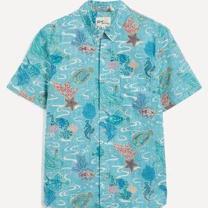 Reyn Spooner Sea Safari Tailored Fit Button-Down Shirt Maui Blue